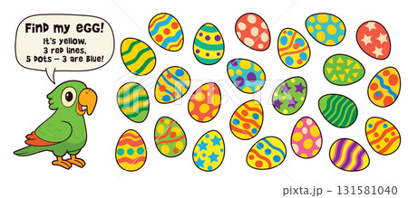 Colorful visual puzzle for kids. Find the Match. Colorful visual puzzle for kids. Find the Match. 131581040