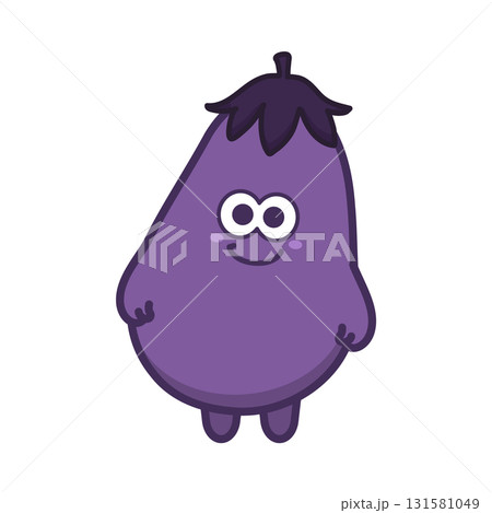 かわいいなすのキャラクターイラスト かわいいなすのキャラクターイラスト 131581049