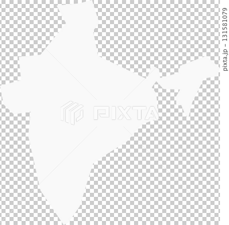Simple map of India (gray) 131581079