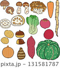 手描き風 秋の野菜セット 手描き風 秋の野菜セット 131581787