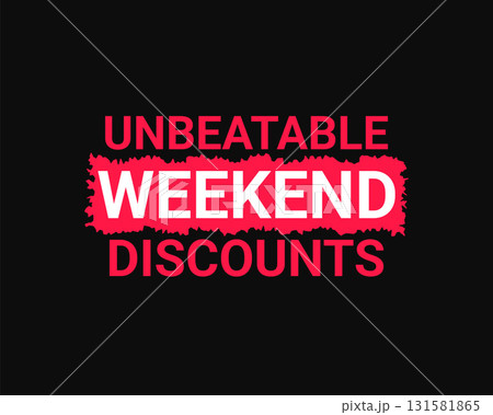 unbeatable weekend discount sale banner 131581865