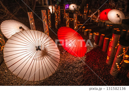 山鹿灯籠浪漫・百華百彩の和傘と竹灯籠 131582136