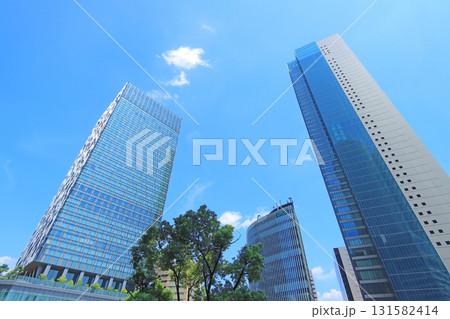 愛知県名古屋市、名古屋駅前超高層ビル群の風景 131582414