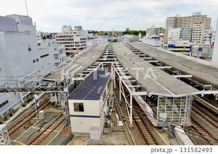 ステーションヒル枚方の展望テラスから京阪枚方市駅を見おろした風景 大阪府枚方市 ステーションヒル枚方の展望テラスから京阪枚方市駅を見おろした風景 大阪府枚方市 131582493