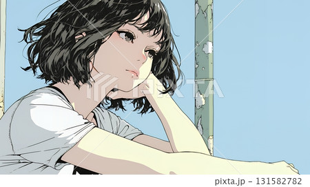 考え事をしている若い女性 131582782