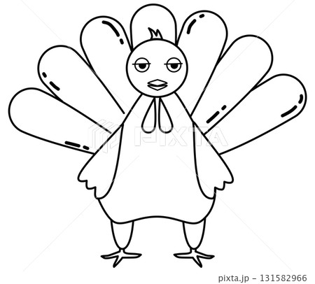 Turkey outline cartoon, Turkey doodle art 131582966