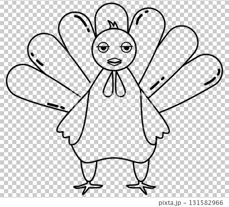 Turkey outline cartoon, Turkey doodle art 131582966