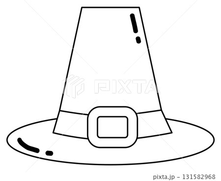 pilgrim hat outline cartoon, pilgrim hat doodle art pilgrim hat outline cartoon, pilgrim hat doodle art 131582968