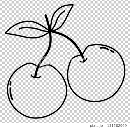 Cherry outline cartoon, Cherry doodle art Cherry outline cartoon, Cherry doodle art 131582969
