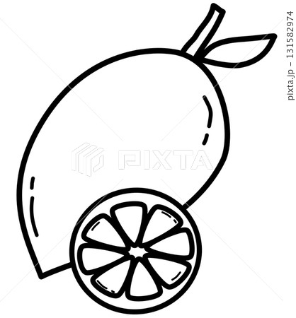 Lemon outline cartoon, Lemon doodle art Lemon outline cartoon, Lemon doodle art 131582974