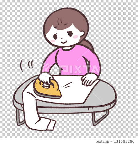 熨燙衣服的女人的插圖 熨燙衣服的女人的插圖 131583286