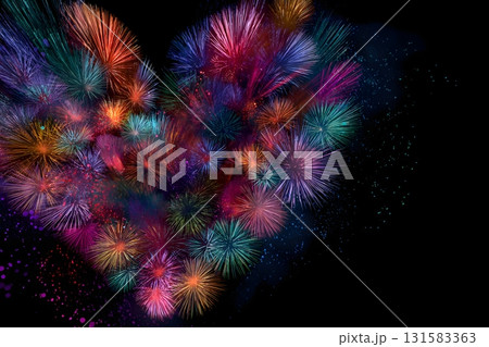 Exploding Love - Glowing Heart in Full Color Bloom 131583363