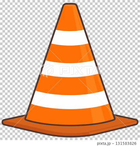 Shiny orange cones at construction sites sparkle, creating a sense of safety and growth. 131583826