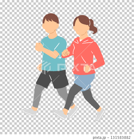 Men and women jogging 131583882