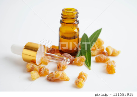 Frankincense or olibanum aromatic resin isolated on white background used in incense and perfumes. 131583919