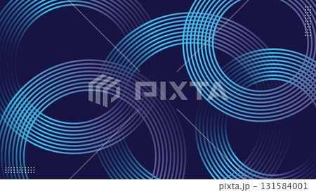 Abstract Modern Blue and Purple Liquid Gradient Circles Pattern Banner Background.Vector Illustration 131584001