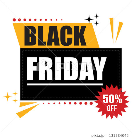 Black Friday Banner Flyer Flat Design for Sale Promotion Discount.Vector Illustration 131584043