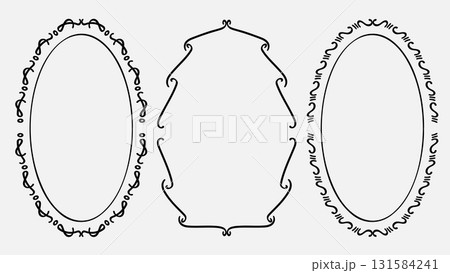 Set of Decorative Hand Drawn Line Text Dividers and Border Ornaments 131584241