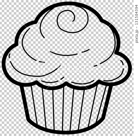 Cupcake outline cartoon, Cupcake doodle art Cupcake outline cartoon, Cupcake doodle art 131584394