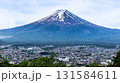 Scenic view of Mount Fuji with Fujiyoshida City in springtime 131584611