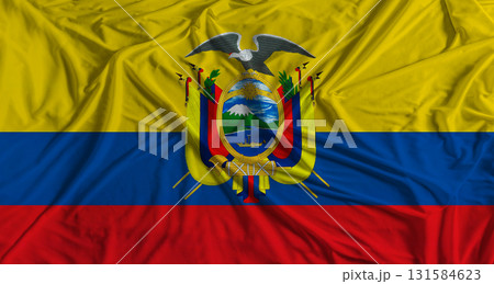 Ecuadorian flag with fabric texture background. National flag of Ecuador Ecuadorian flag with fabric texture background. National flag of Ecuador 131584623