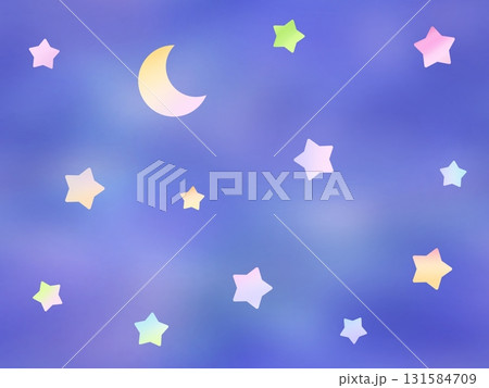 星と三日月のシームレスパターン　A-5 131584709