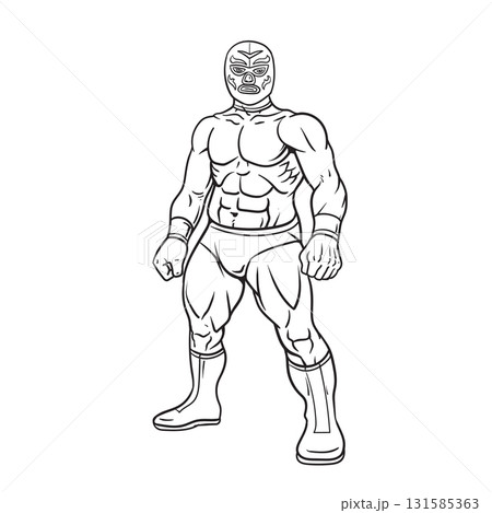 Mexican Wrestler Wearing Mask coloring page 131585363