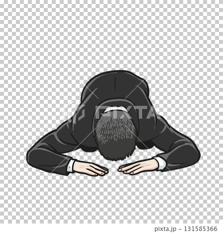 Man kneels with head bowed and ask for forgiveness 131585366