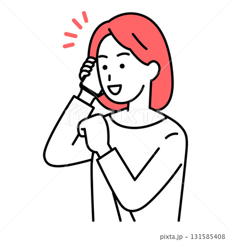 スマートフォンでの通話で喜ぶ若い女性 131585408