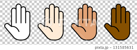 多樣性色彩種族手向量插圖素材 131585631