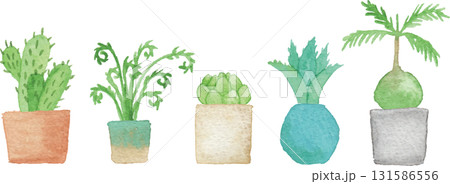 水彩風の観葉植物 水彩風の観葉植物 131586556