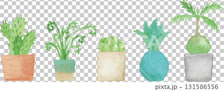 水彩風の観葉植物 水彩風の観葉植物 131586556