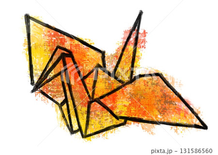 鶴 折り紙鶴 折り鶴 折鶴 紅葉 かわいい シンプル 綺麗 水彩 手描き 和風 秋  鶴 折り紙鶴 折り鶴 折鶴 紅葉 かわいい シンプル 綺麗 水彩 手描き 和風 秋  131586560