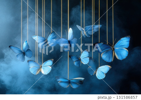 Delicate butterflies in suspended motion ethereal environment fine art photography 131586857