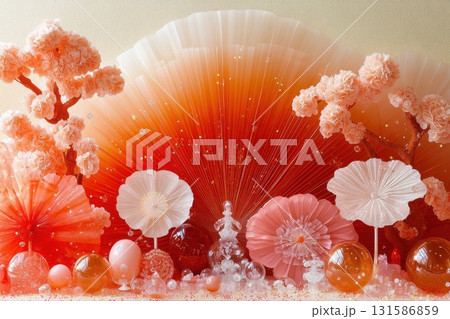 Nature's serenity whimsical floral artistry in creative digital landscapes 131586859