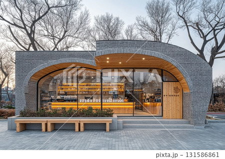 Innovative urban coffee shop design a contemporary architectural showcase 131586861