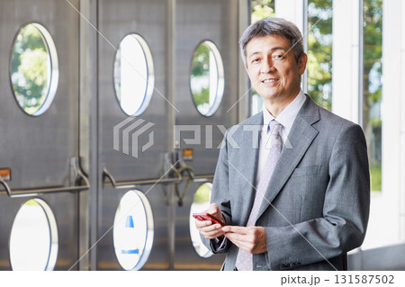 スマートフォンを操作するビジネスマン 131587502