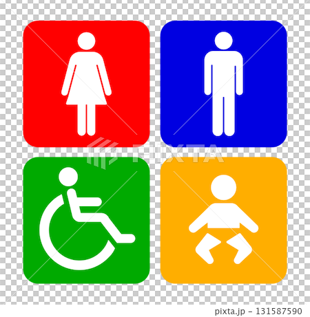 Color toilet pictogram vector illustration material with background 131587590