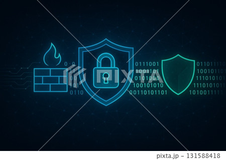 サイバーセキュリティとデータ保護の概念 131588418