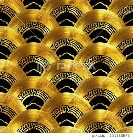 Luxurious Gold and Silver Arches Seamless Pattern 131588678