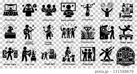 娛樂活動象形圖集 131588679