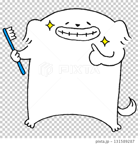 A dog showing off its beautiful teeth after brushing 131589287