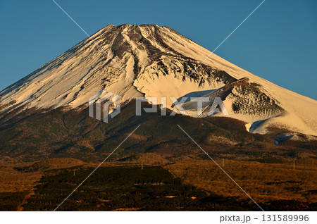 愛鷹山塊の越前岳より 十里木高原展望台から望む朝日に染まる富士山と宝永火口 愛鷹山塊の越前岳より 十里木高原展望台から望む朝日に染まる富士山と宝永火口 131589996