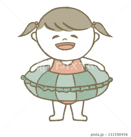 浮き輪を持った水着の子供 131590456