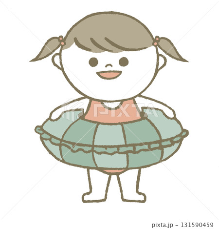 浮き輪を持った水着の子供 131590459