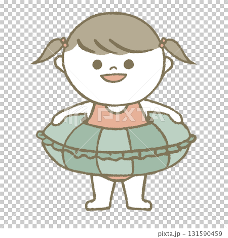 浮き輪を持った水着の子供 131590459