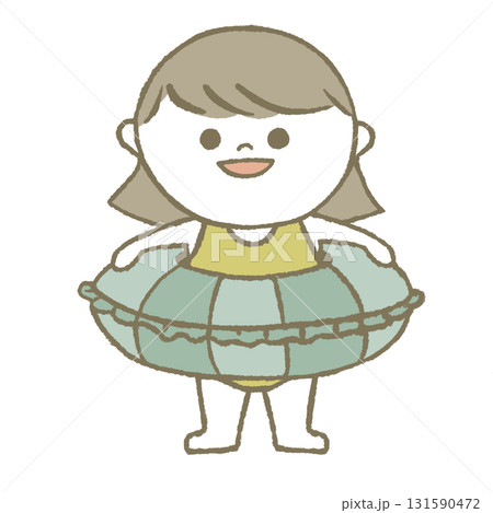 浮き輪を持った水着の子供 131590472