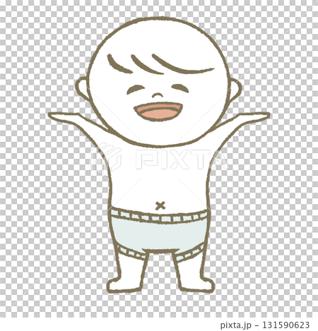 Children wearing diapers and pants 131590623