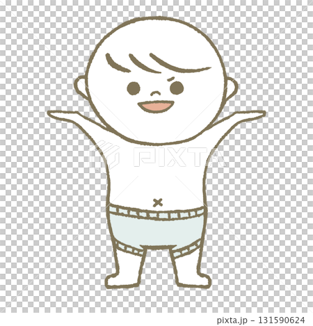 穿著尿布和褲子的兒童 穿著尿布和褲子的兒童 131590624