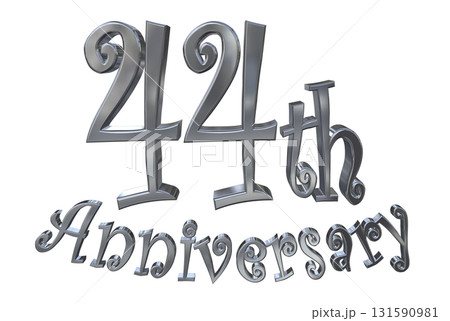 3DCG文字「44th Anniversary/44周年マークキラキラ」 131590981